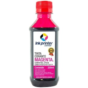 Refil de Tinta Compatível InkPrinter Magenta para Impressoras Epson L606, L4150, L4160, L6161, L6171 (250ml)