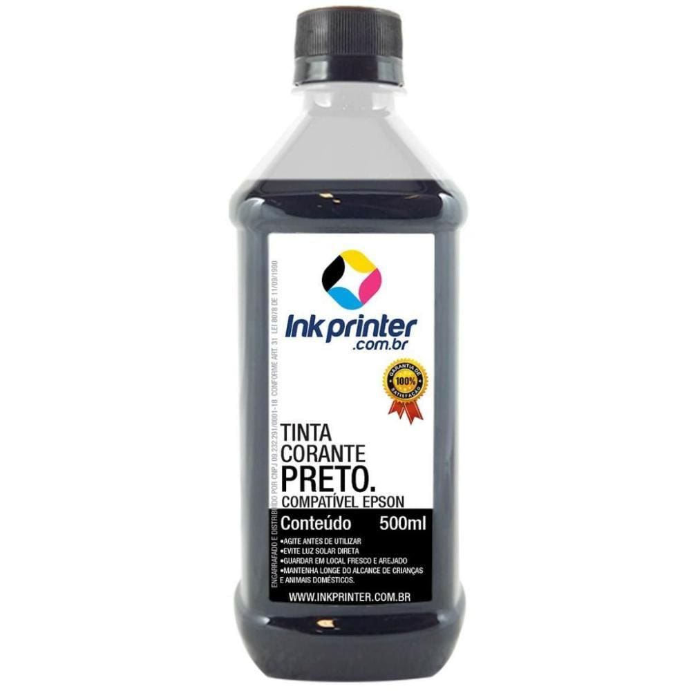 Tinta Corante InkPrinter Preta para Impressora Epson (500ml)
