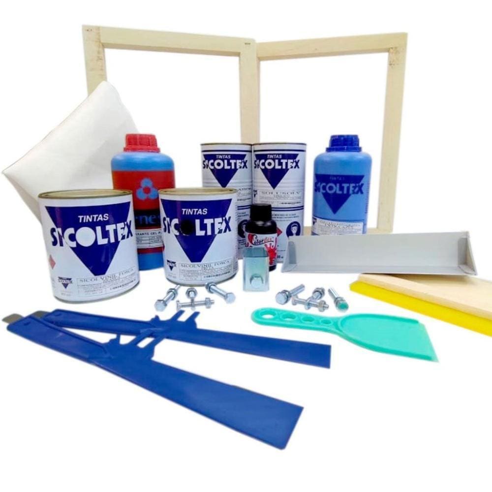 Kit de Produtos para Silk Screen Serigrafia - Começando a Estampar com Tinta Vinílica
