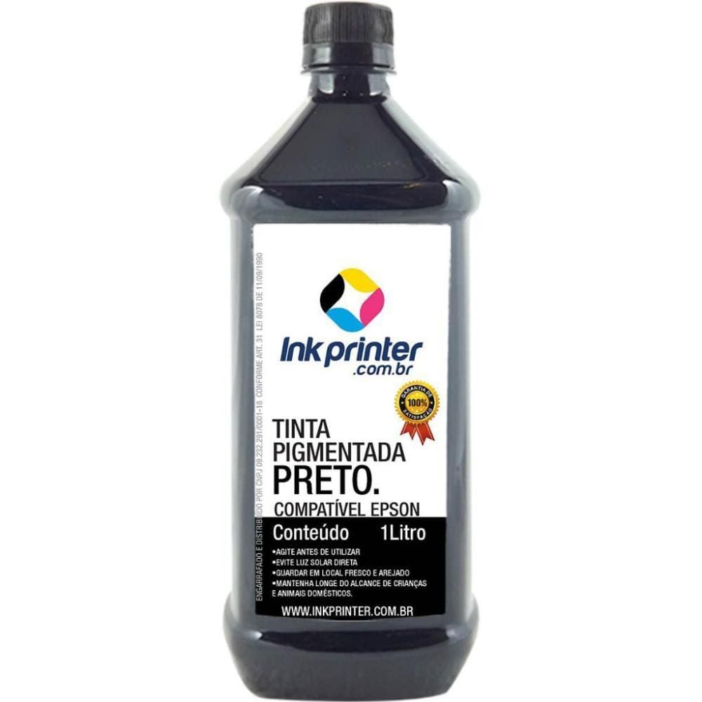 Tinta InkPrinter Preta Pigmentada para Impressora Epson (1 litro)
