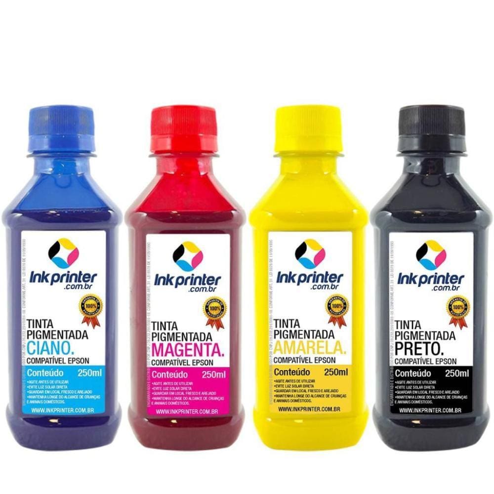 Tinta Pigmentada InkPrinter para Impressora Epson (4x250ml)
