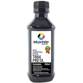 Tinta para Epson L210 - Preto - Compatível InkPrinter (T664 - 250ml)
