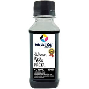 Tinta para Epson L220 - Preto - Compatível InkPrinter (T664 - 100ml)
