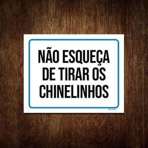 Placa Sinalização Azul - Não Esquece Tirar Chinelos 36X46
