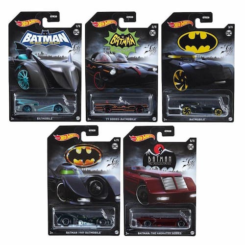 Pack Com 5 Carrinhos Hot Wheels Batman