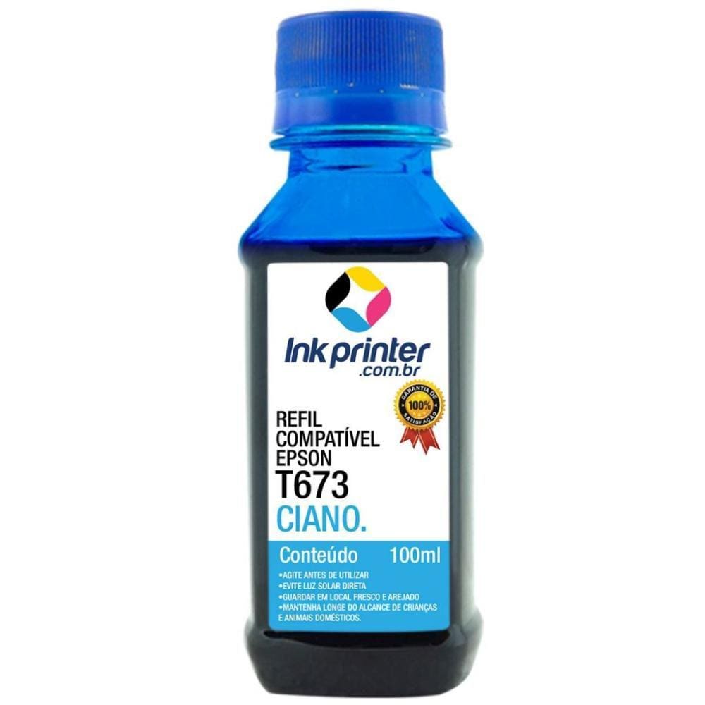 Tinta para Epson L800 - Ciano - Compatível InkPrinter (T673 - 100ml)