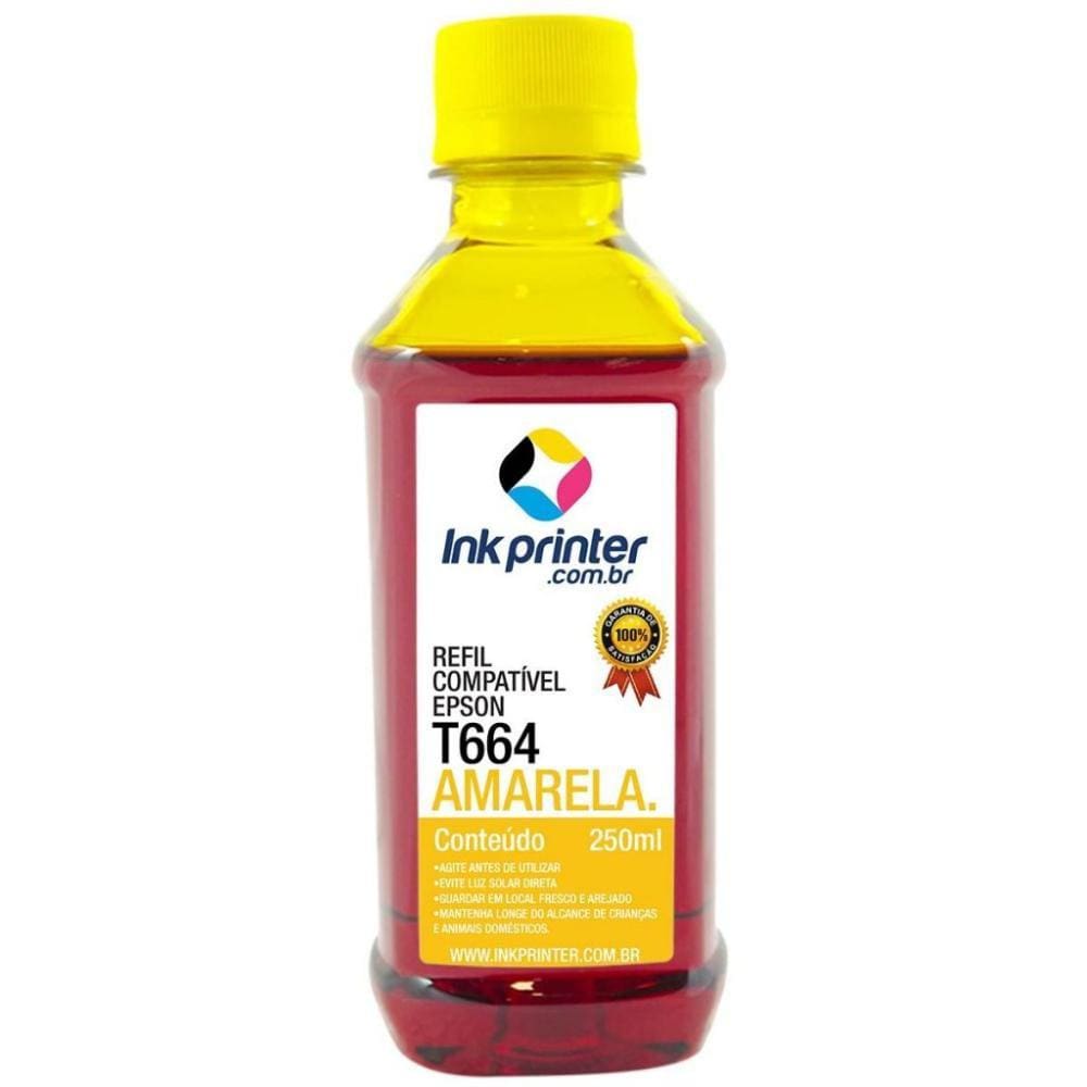 Tinta para Epson L656 - Amarelo - Compatível InkPrinter (T664 - 250ml)