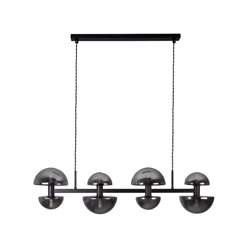 Pendente Artemis Preto Fosco e Smoky Vidro 93cm P/8 G9 Starlux ST2541
