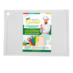 Tábua De Corte Liso Polietileno Pead Branca 10X300X500Mm