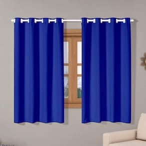 Cortina Isa Varão Tecido Oxford 2,80m x 1,60m p/ Janela Sala Quarto - Azul Royal