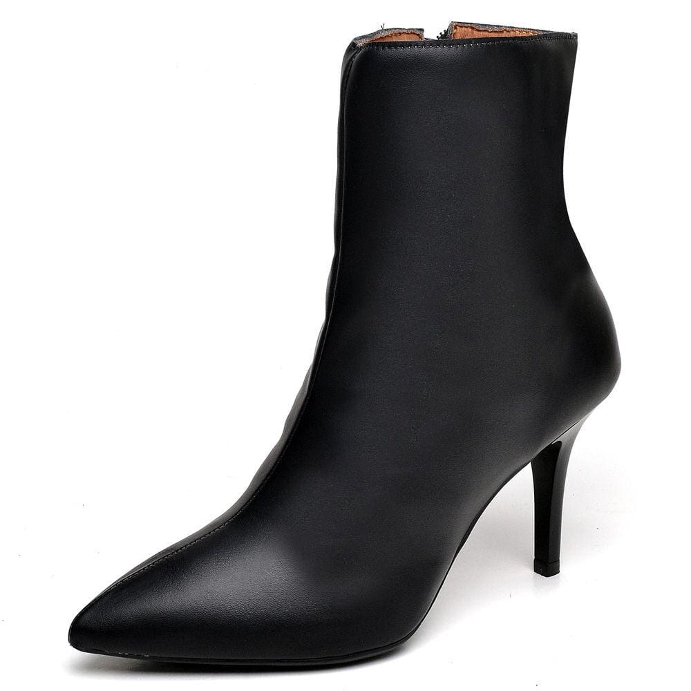 Bota Casual Ellas Online Cano Curto com Bico Fino e Salto Medio