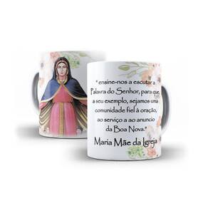 Caneca Maria Mãe Da Igreja Em Cerâmica 325Ml Decorativo