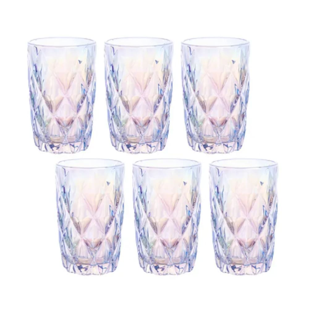 Conjunto de Copos Diamante Rainbow 350ml 6pçs