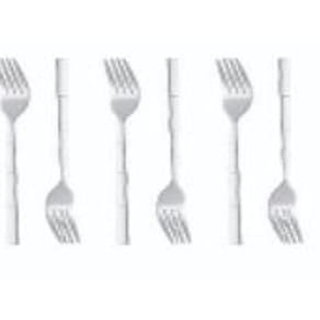 Conjunto De 06 Gasfos Aço Inox P/Mesa Bambu Elegant - 19,8Cm