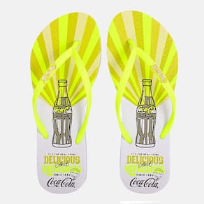 Chinelo Coca Cola Power Of Color Feminino Branco E Amarelo