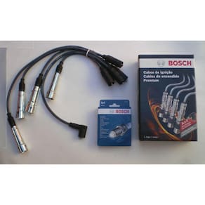 Kit Cabos E Velas de ignição 3 Eletrodos Seat Cordoba e Ibiza Ap 1.8 1995 a 1999 Bosch