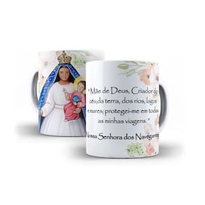 Caneca Nossa Senhora Dos Navegantes Em Cerâmica 325Ml Mod 2
