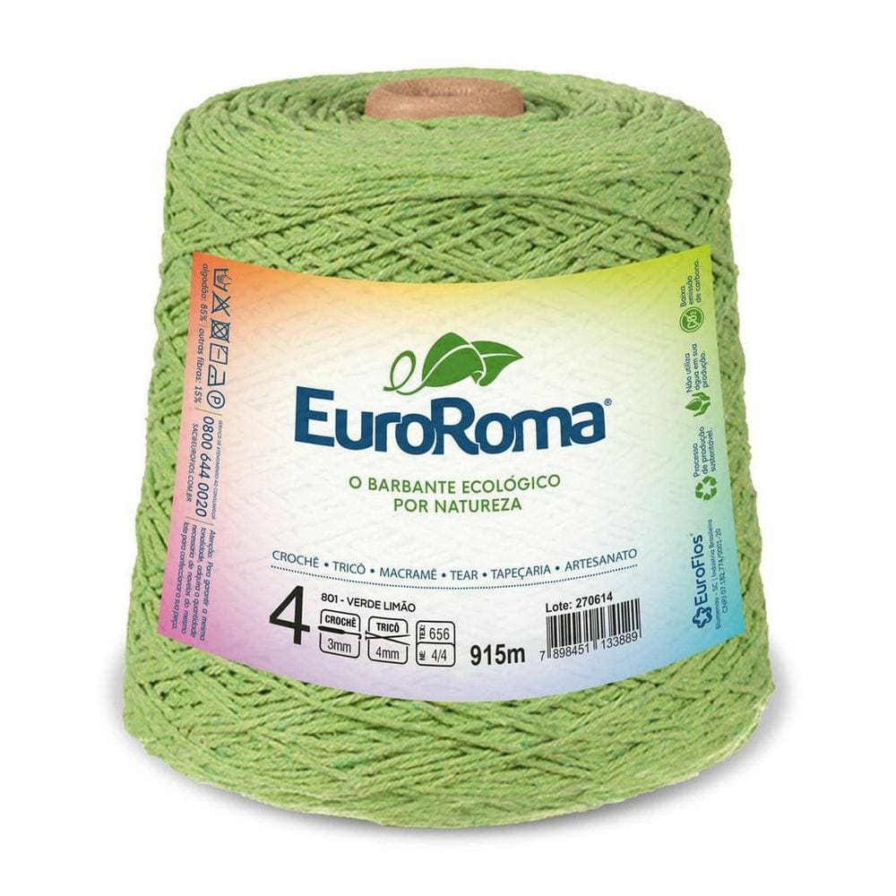 Barbante Euroroma 600G - 4/4 801- Verde Limão