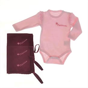 Kit 3 panos de boca marsala e body longo rosa liso