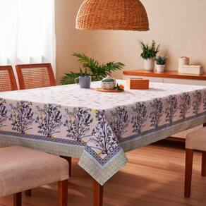 Toalha de Mesa Lepper Retangular Ervas 155mx2,50m Azul