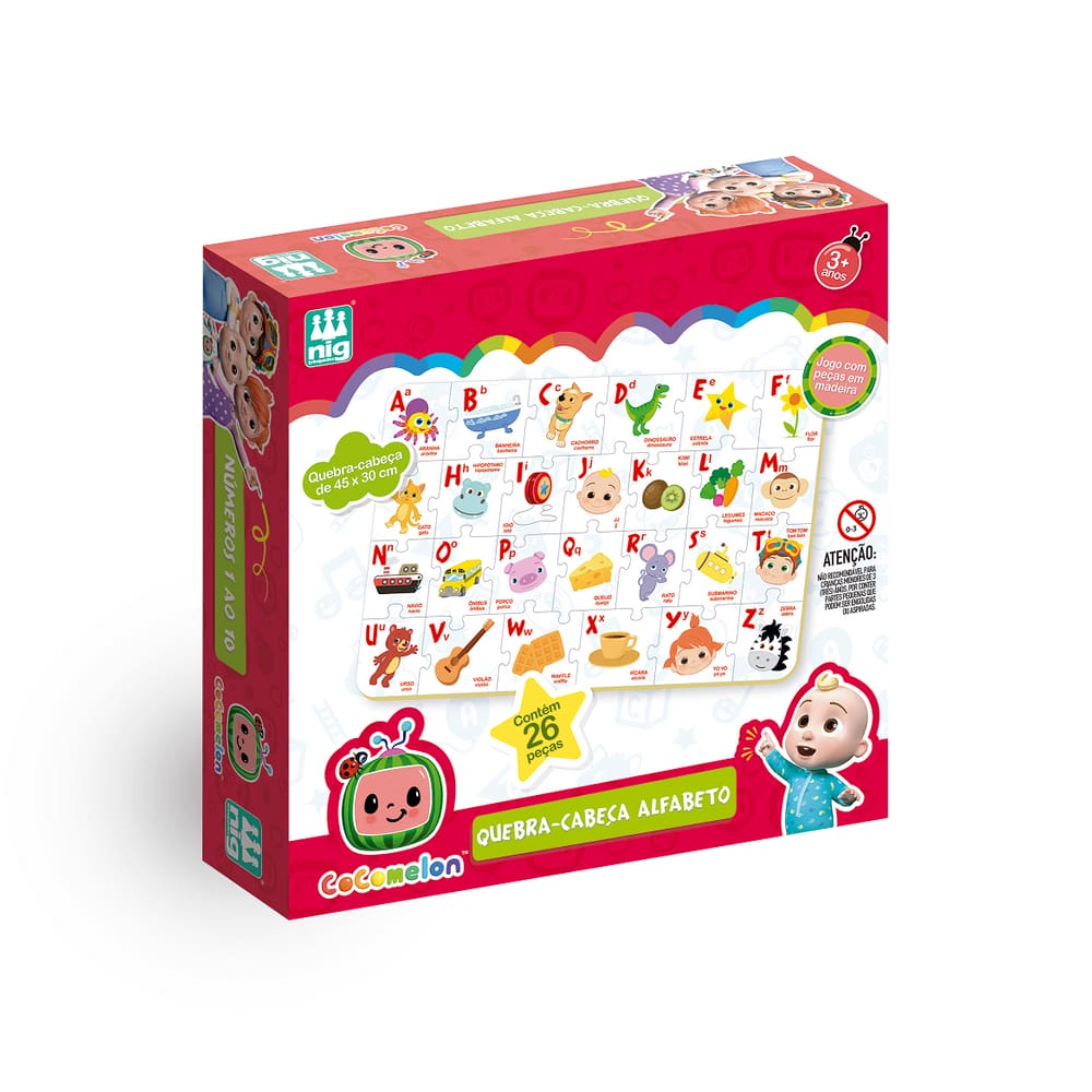 Quebra- Cabeça. Alfabeto - Cocomelon Nig