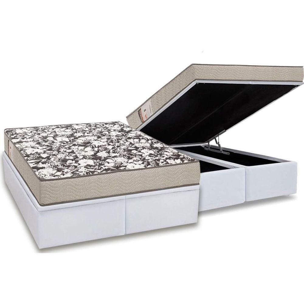 Colchão Ortobom Physical Ultra Resis+Cama Baú Queen 158