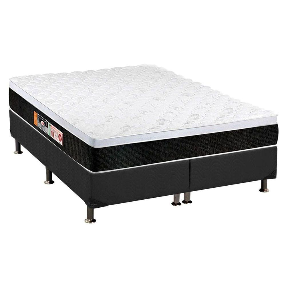 Colchão Castor D45 Black e White AIR+Cama Box Queen 158