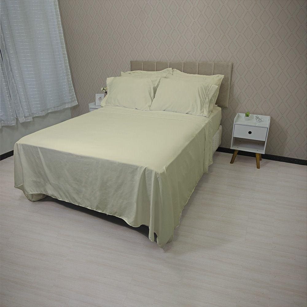 Jogo de Cama Lençol 400 Fios Queen P. Palito 4 Pçs Casa Dona