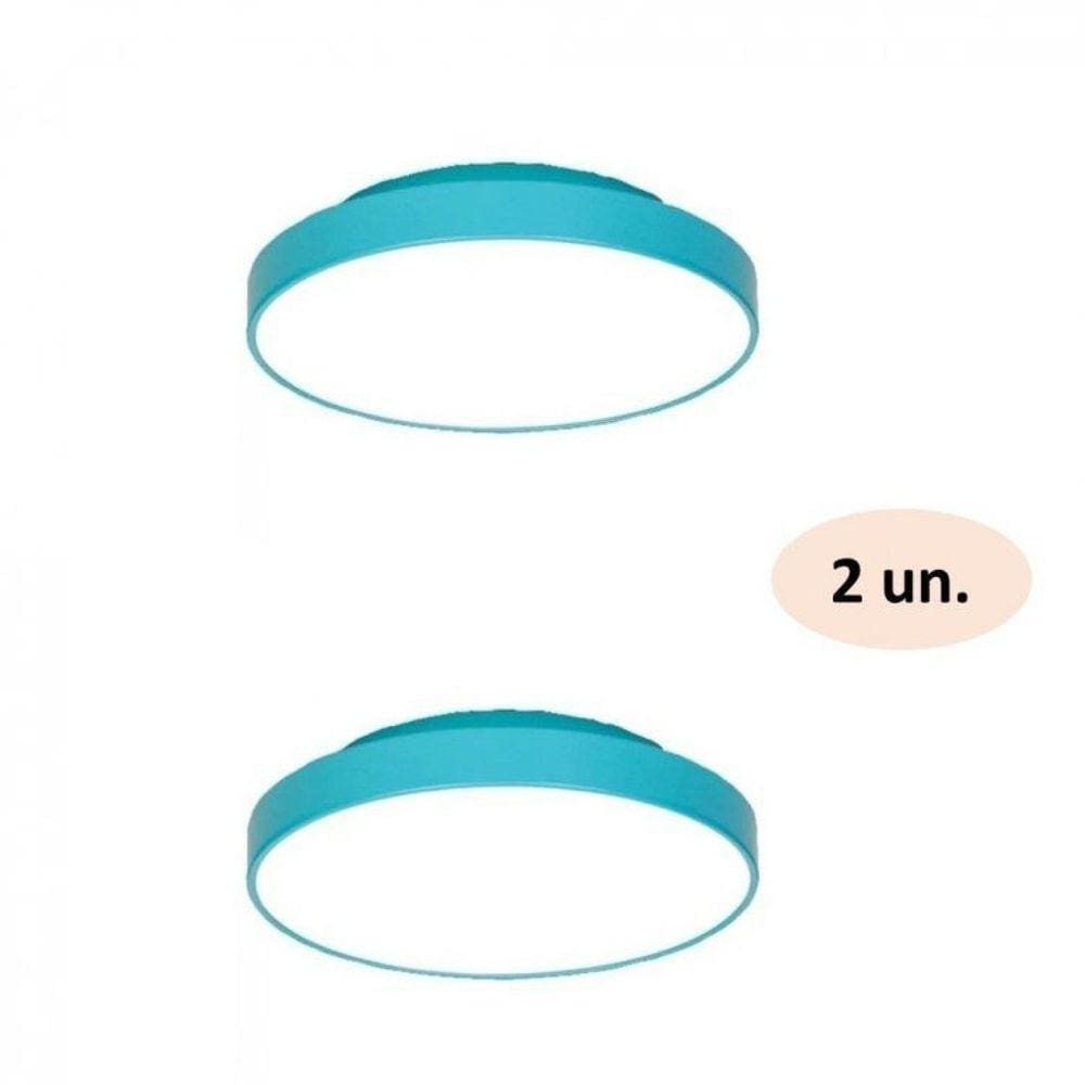 Kit 2 Plafons para 4 Lâmpadas Redondo 50cm 7653 Jd Molina JD Molina Azul