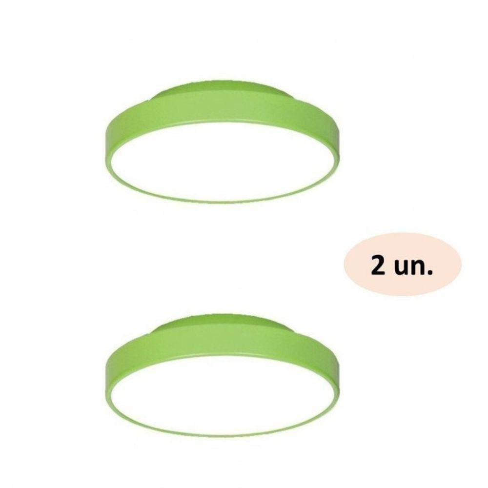 Kit 2 Plafons para 4 Lâmpadas Redondo 50cm 7653 Jd Molina JD Molina Verde