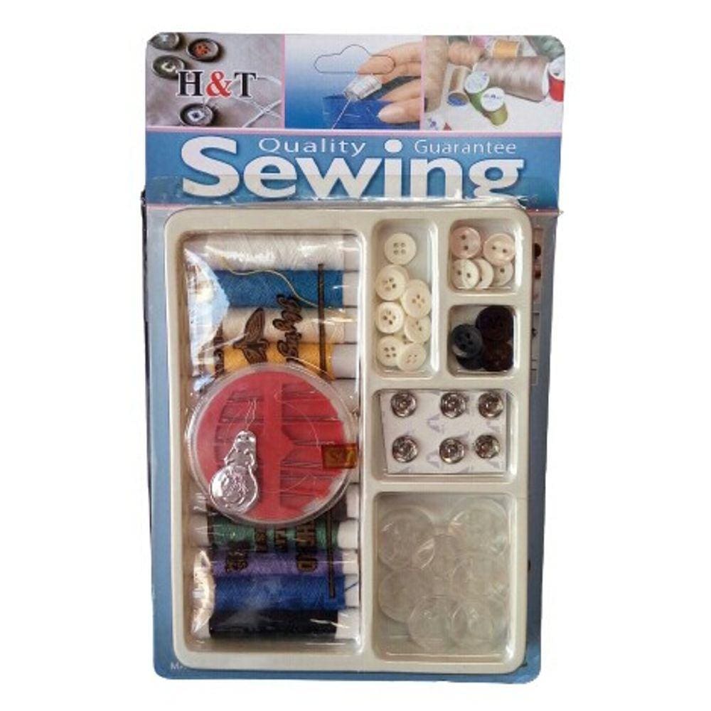 Kit costura 60 pçs linha botão agulha
