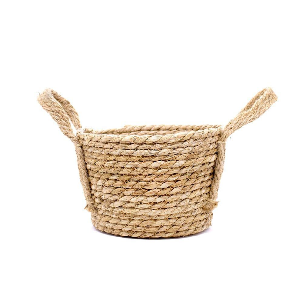 Cesto de Seagrass Cor Natural 13,5x21x23 cm - D`Rossi