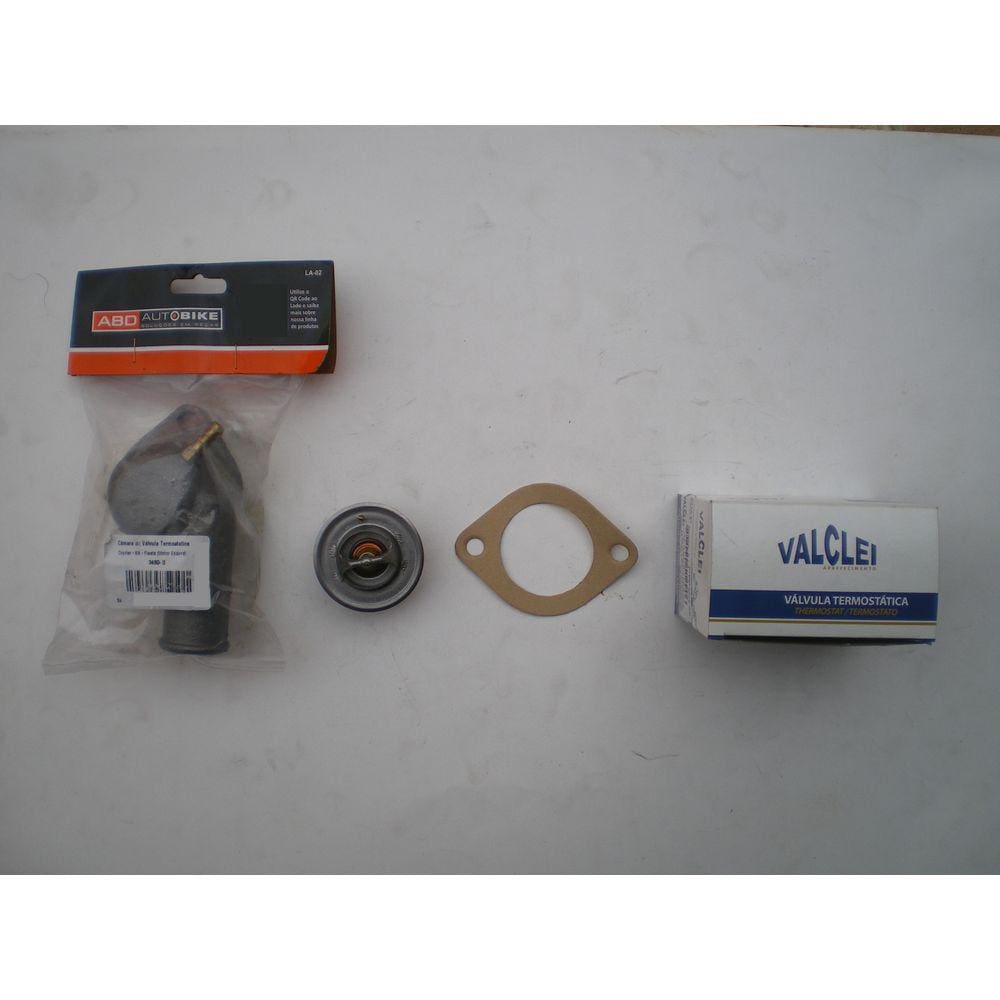 Kit Válvula termostática e flange Ford Fiesta Ka Courier motor Endura até 1999 Valclei