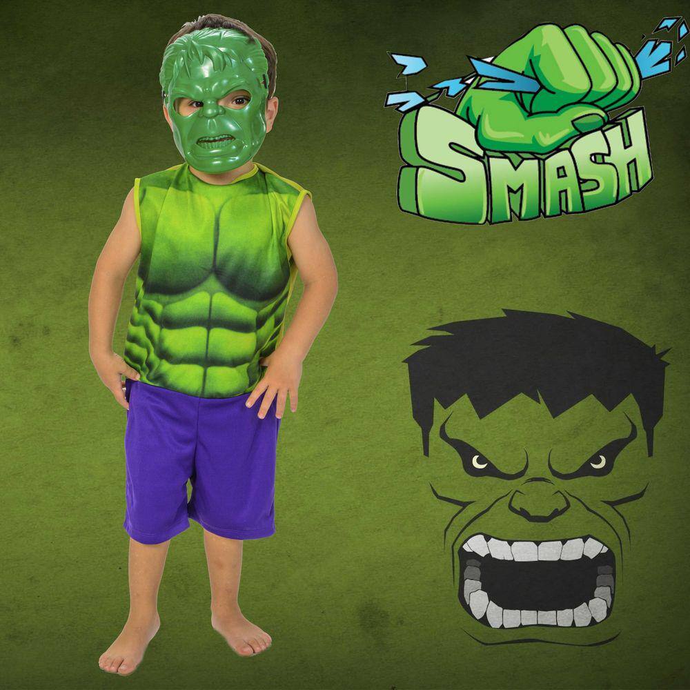 Fantasia Infantil Hulk com Máscara - Lojinha da Vivi - Roupas