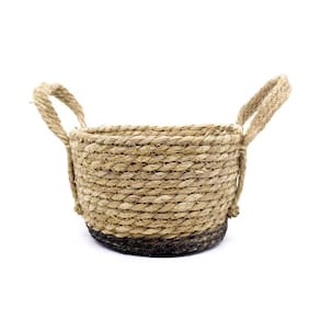 Cesto de Seagrass Com Fundo Preto 13,5x21x23 cm - D`Rossi