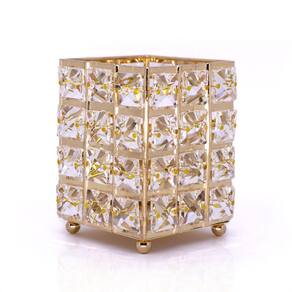 Porta Objeto Decorativo Dourado De Metal 12x09x09 - D`Rossi