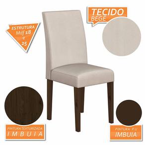 Kit 2 Cadeiras Estofadas Sofia Imbuia/bege - Móveis Arapongas
