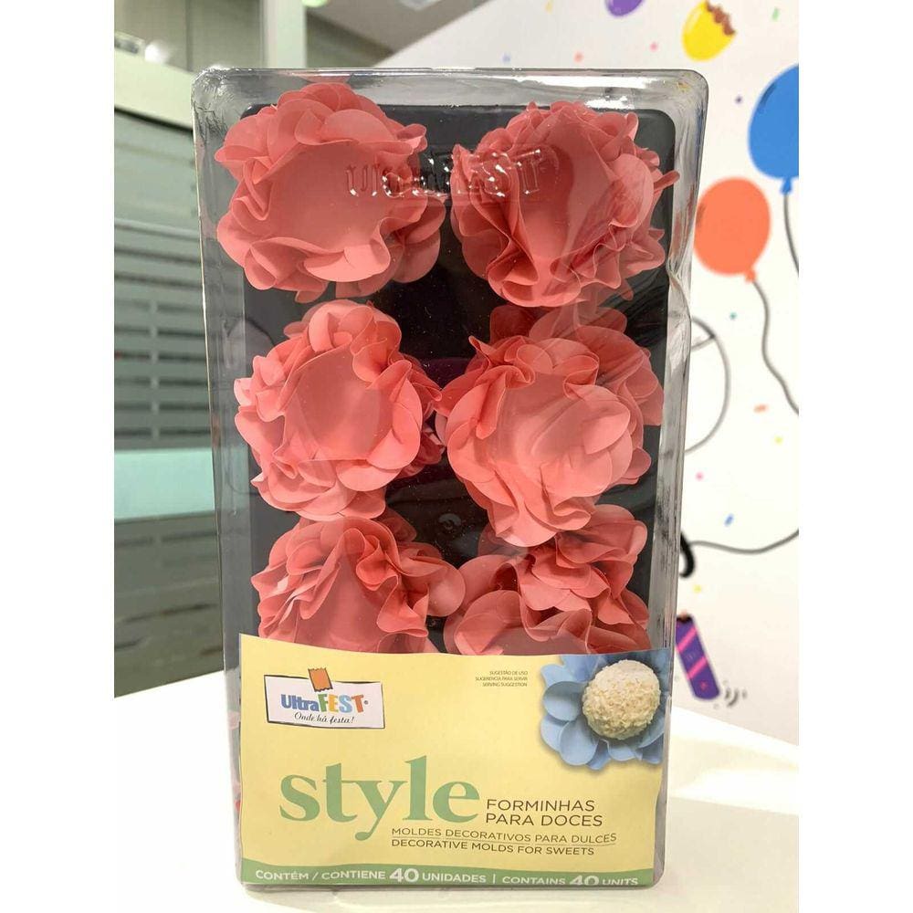 FORMINHA PARA DOCES - STYLE - ROSA BEBÊ - Caixa com 40 unidades