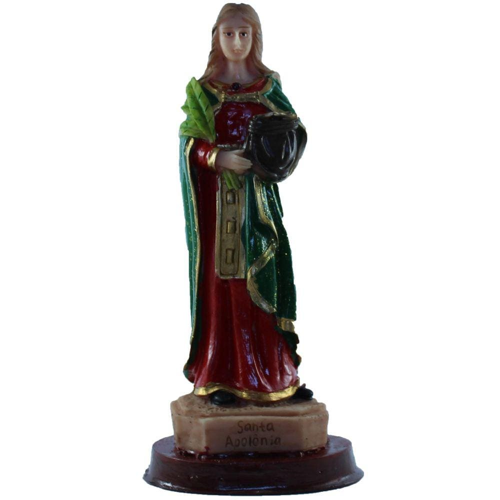 Santa Apolonia Escultura Em Resina 15 Cm