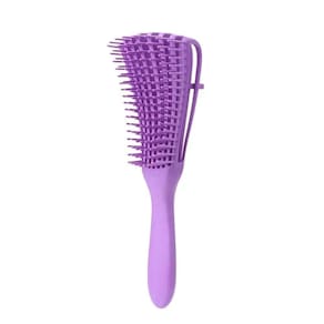 Escova Cabelo Cacho Pente Polvo Desembaraçador Ondulado Azul
