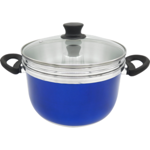 Conjunto Multiuso Azul 3 Peças com Tampa de Vidro 4,5 Litros
