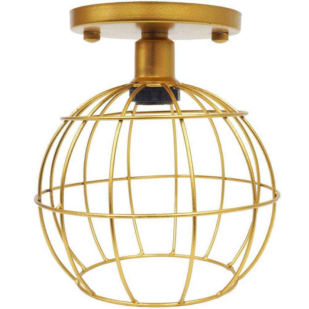 Lustre Teto Plafon Industrial Aramado Globo Retrô Luminária Sobrepor Vintage Agp Ilumini