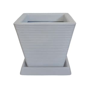 Vaso De Planta Decorativo Polietileno 30X30 + Prato Cinza C