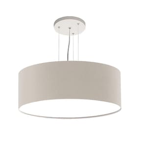 Lustre Pendente Redondo Cúpula Em Tecido Preto 40X15