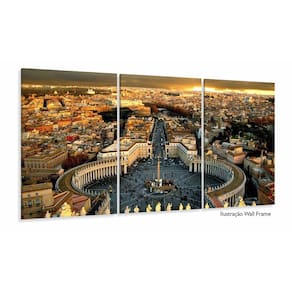 Quadro Roma Na Itália Decorativo Tela Em Tecido 120x60 3 peç