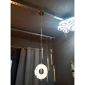Pendente Redondo de Cristal Dourado 15cm Led 8W 3500K Bivolt