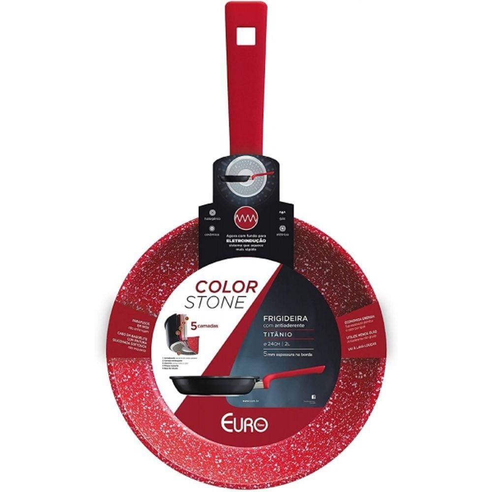 Frigideira com Alumínio Antiaderente Euro Home Color Stone