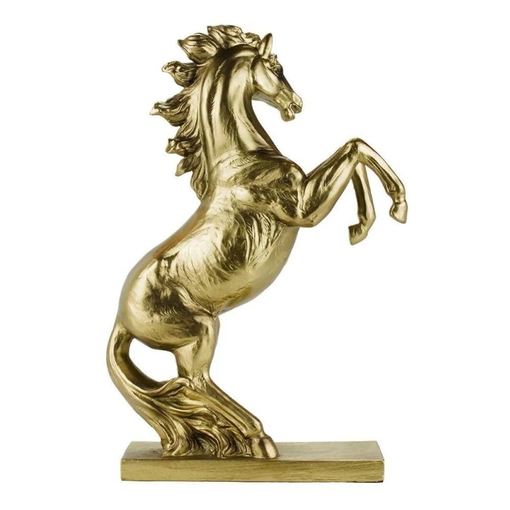 Cavalo Dourado 31cm - Resina Animais