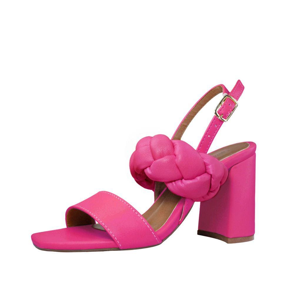 Sandália Salto Alto Grosso Luiza Sobreira Trançada Pink Mod. 2114