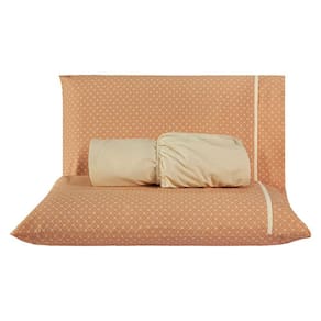 Jogo de Cama Chicago Estampado Terracota Queen 03 Peças - Percal 140 Fios
